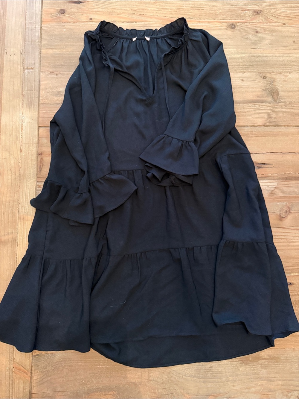 Buddy Love Black Ruffle Tiered Mini Dress